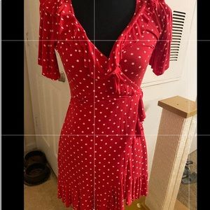 Boohoo Petite Red Polka Dot Mini Dress